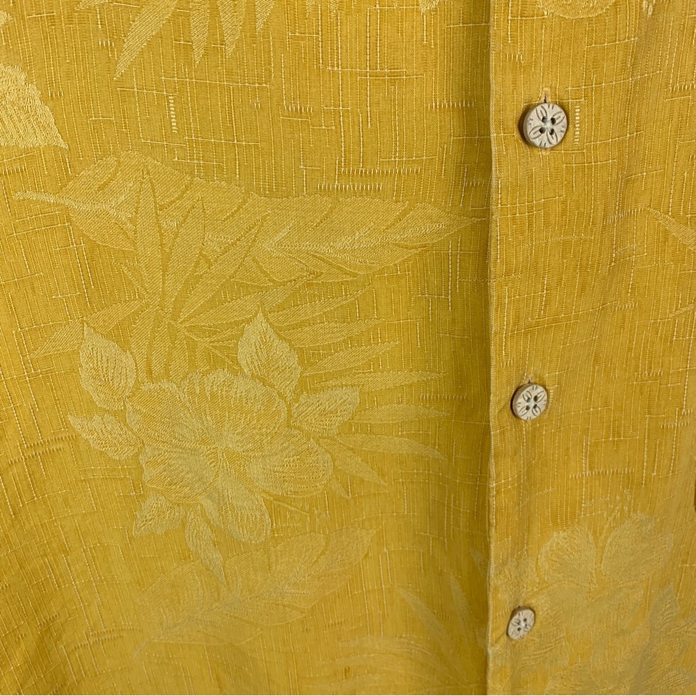 Tommy Bahama Button Up Shirt Silk Floral Tropical Yellow Men’s Extra Large - Picture 5 of 5